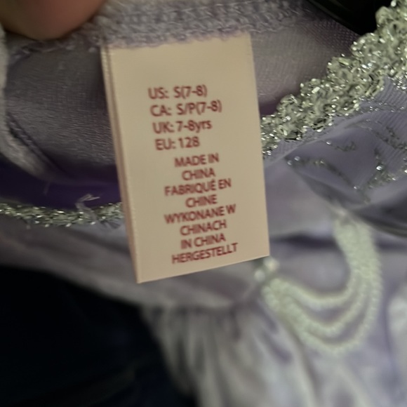 Girls Purple Velour Princess dress size small (7-8) NWOT. - Picture 10 of 11